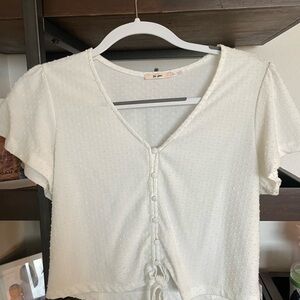 White Button-Down Women's Top